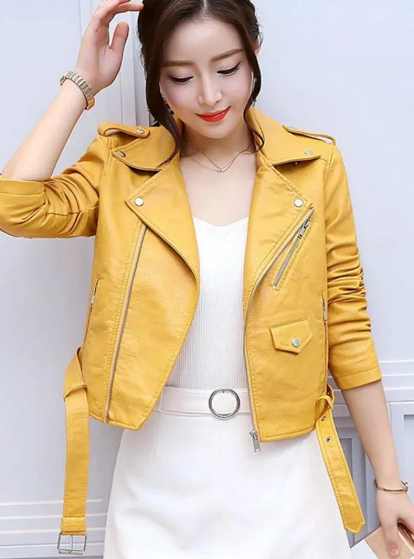 SOFT LEATHER JACKET ZIPPER MOTORCYCLE PU LEATHER JACKET