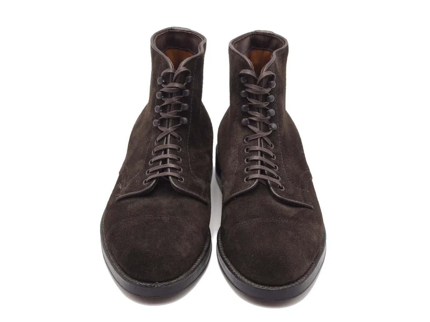 Straight Cap Toe Boot Dark Brown Suede