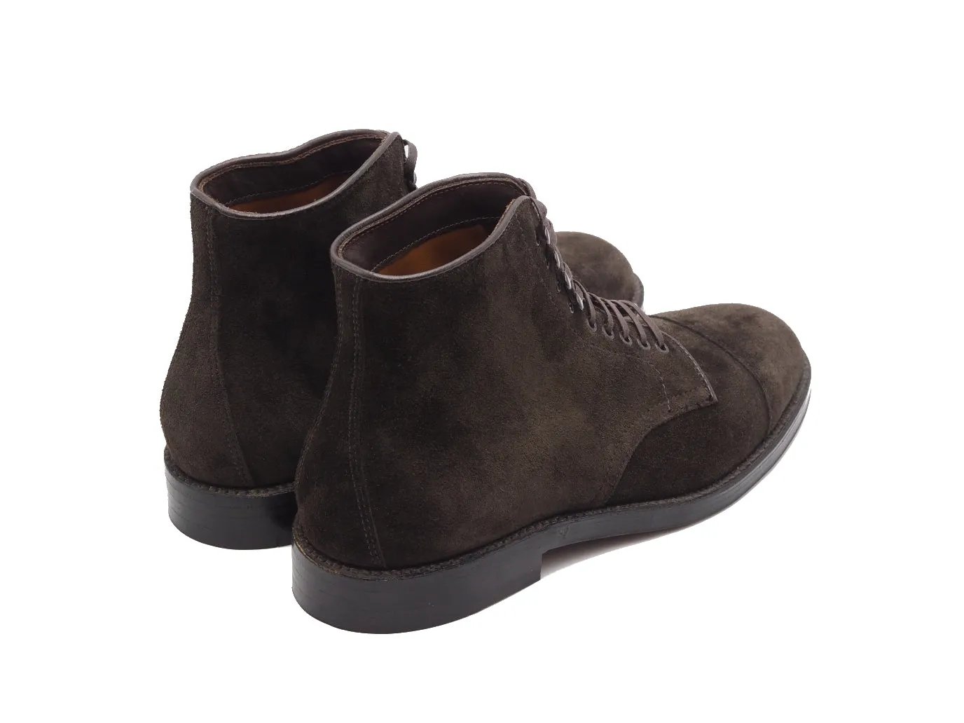 Straight Cap Toe Boot Dark Brown Suede