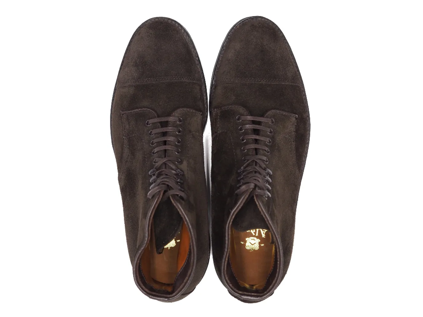 Straight Cap Toe Boot Dark Brown Suede