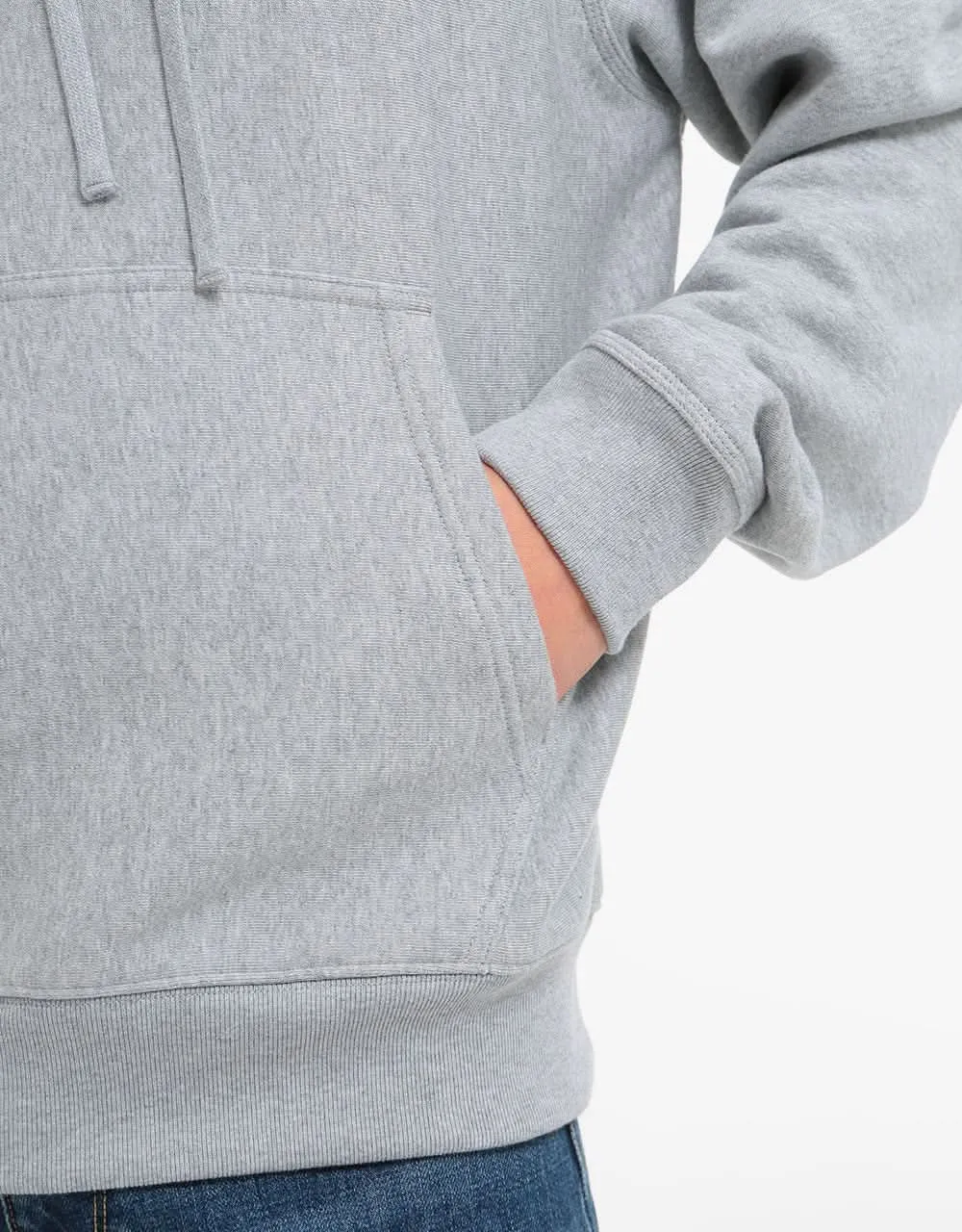 Stüssy Stock Logo Pullover Hoodie - Grey Heather