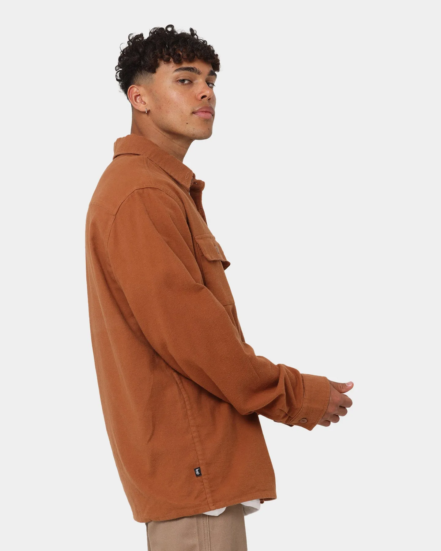 Stussy Workwear Long Sleeve Shirt Chocolate