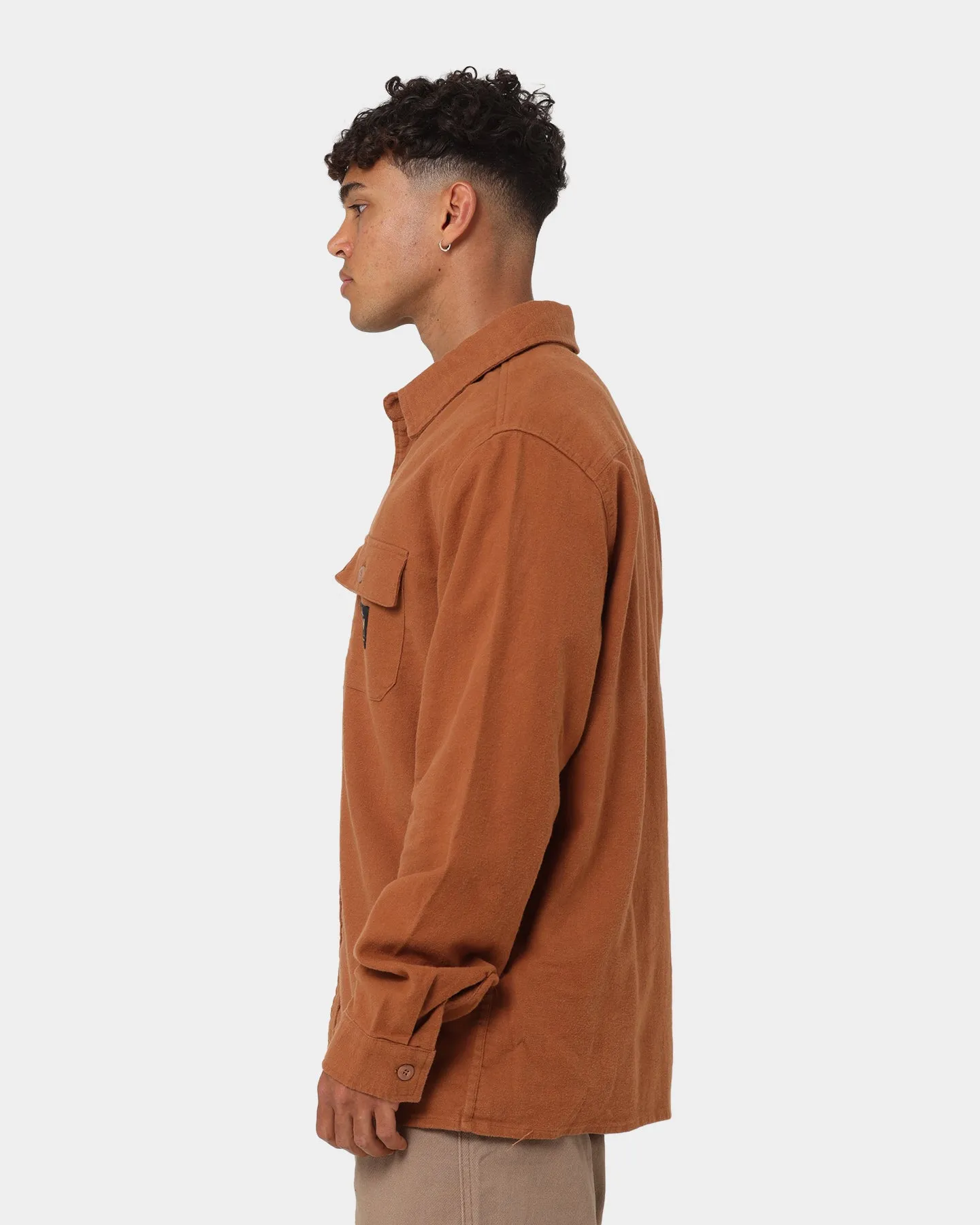 Stussy Workwear Long Sleeve Shirt Chocolate