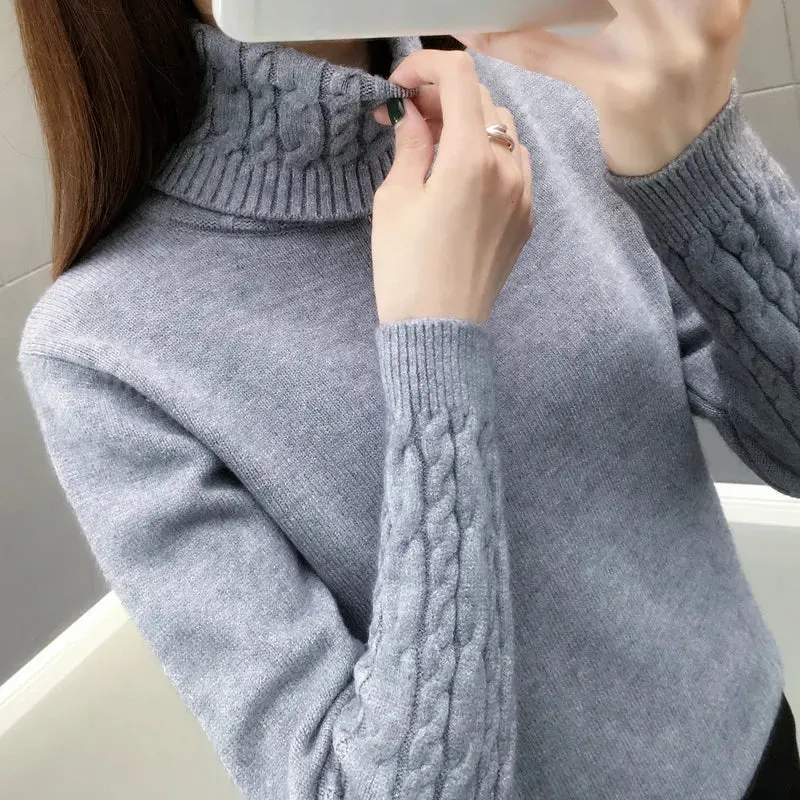 Sweater Turtleneck Pullovers Autumn Winter Sweaters Long Sleeves Thick Warm Sweater