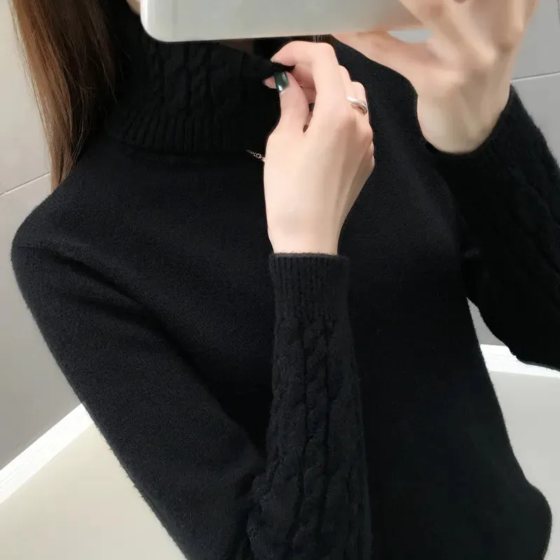 Sweater Turtleneck Pullovers Autumn Winter Sweaters Long Sleeves Thick Warm Sweater