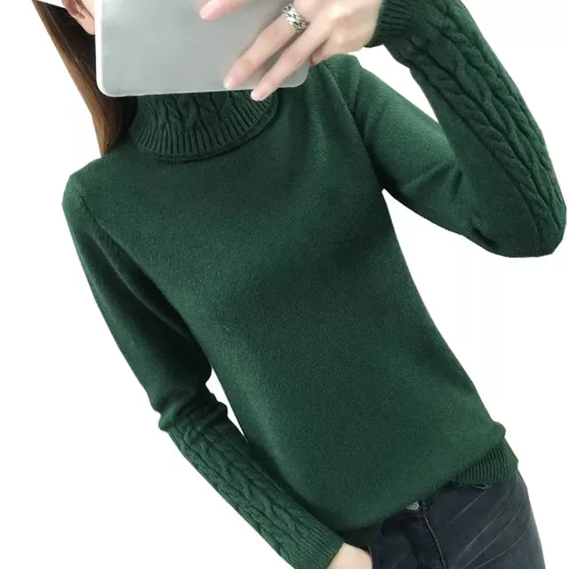 Sweater Turtleneck Pullovers Autumn Winter Sweaters Long Sleeves Thick Warm Sweater