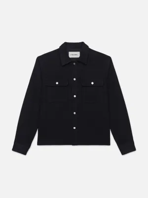 Textured Overshirt Jacket -- Dark Navy