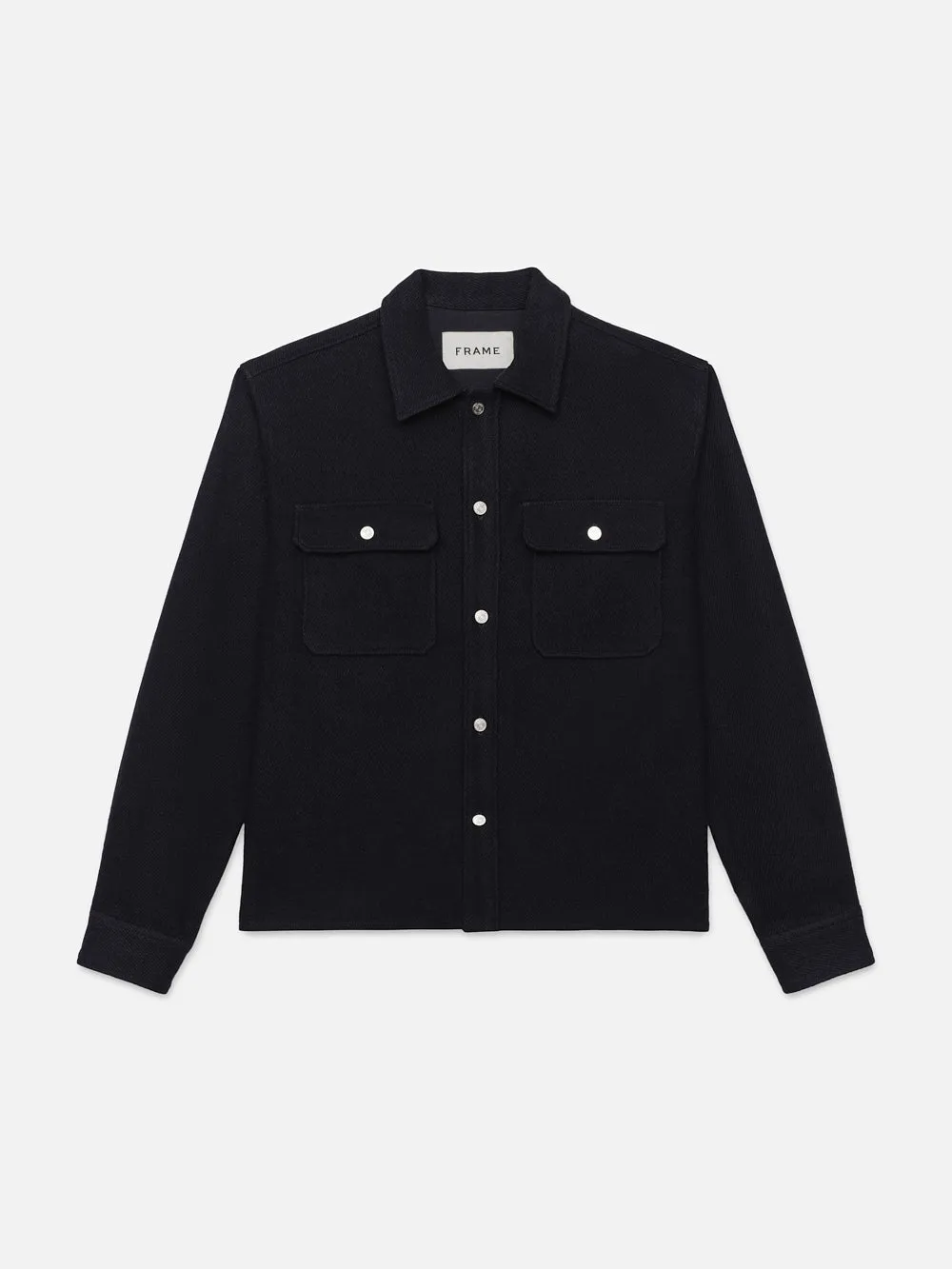 Textured Overshirt Jacket -- Dark Navy