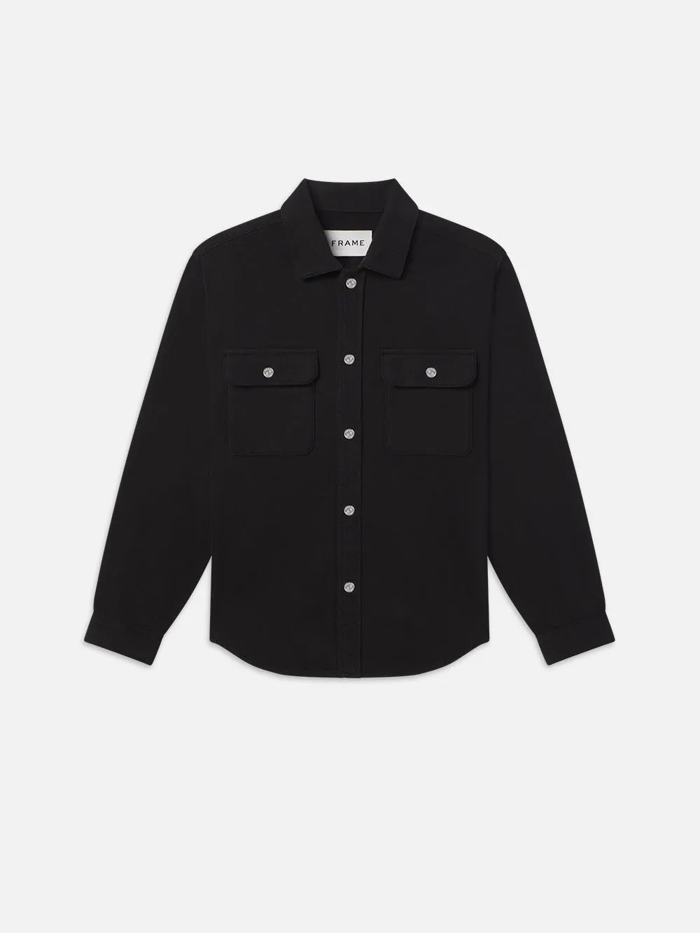 Textured Terry Overshirt -- Black