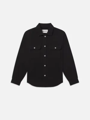 Textured Terry Overshirt -- Black