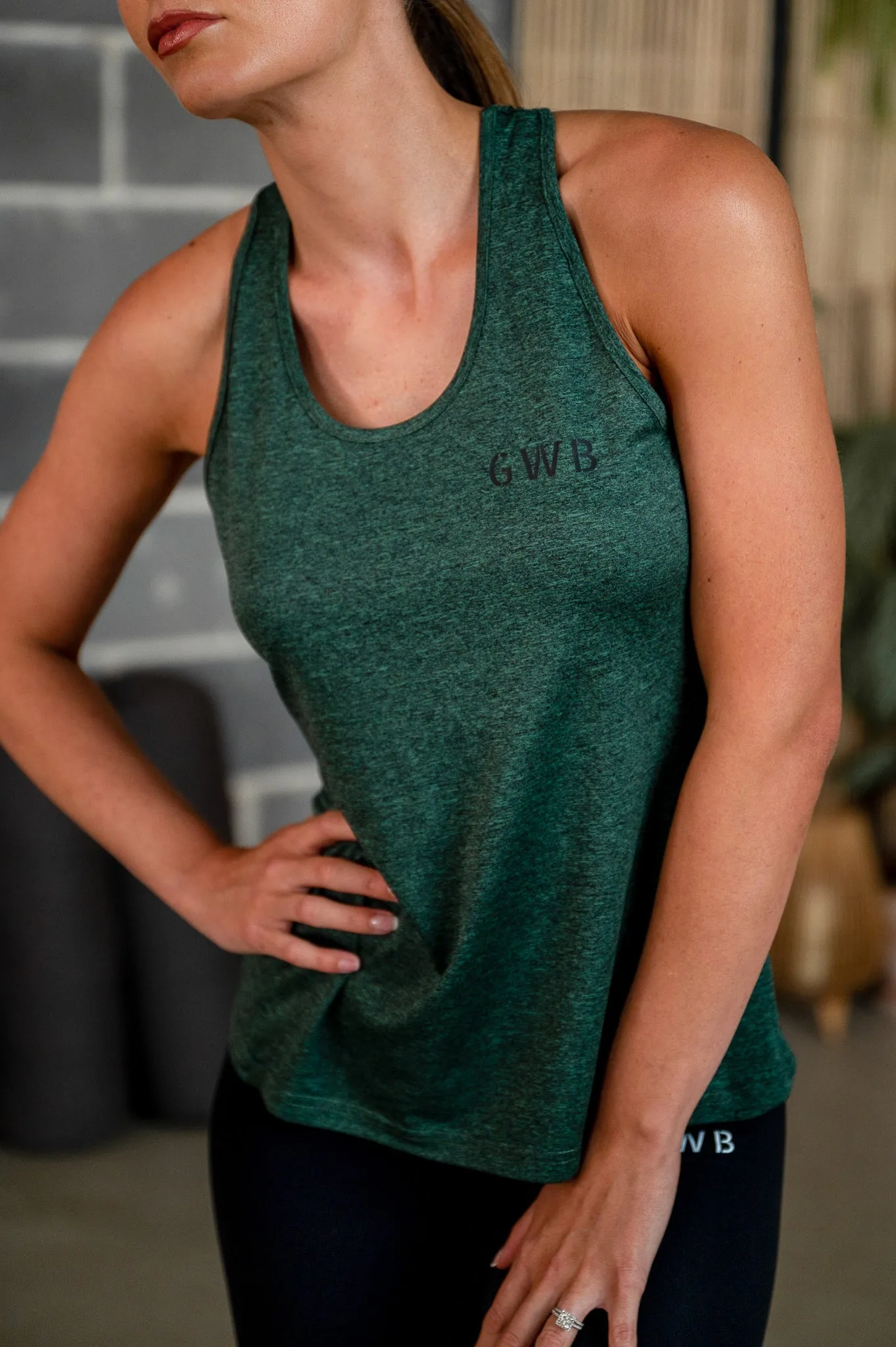 The Alpha Knot Back Top in Forest Green