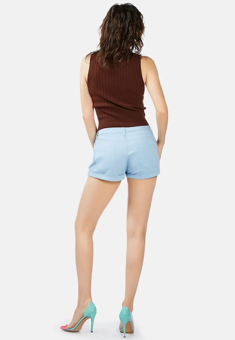 Upturned Hem Shorts