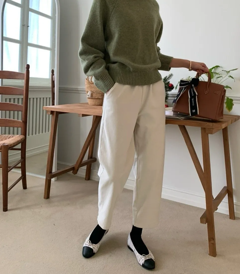 Warm Banded Corduroy Pants