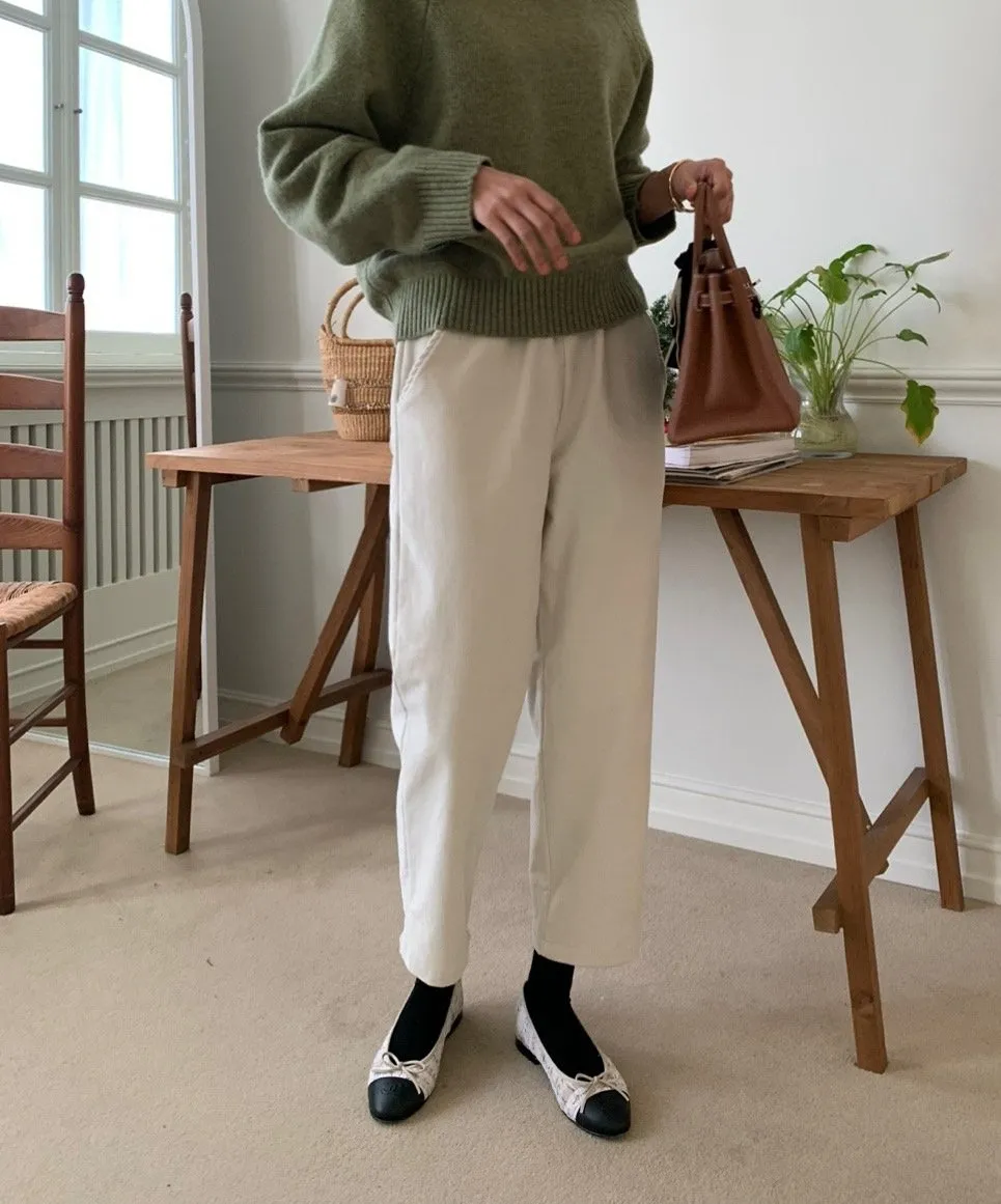 Warm Banded Corduroy Pants