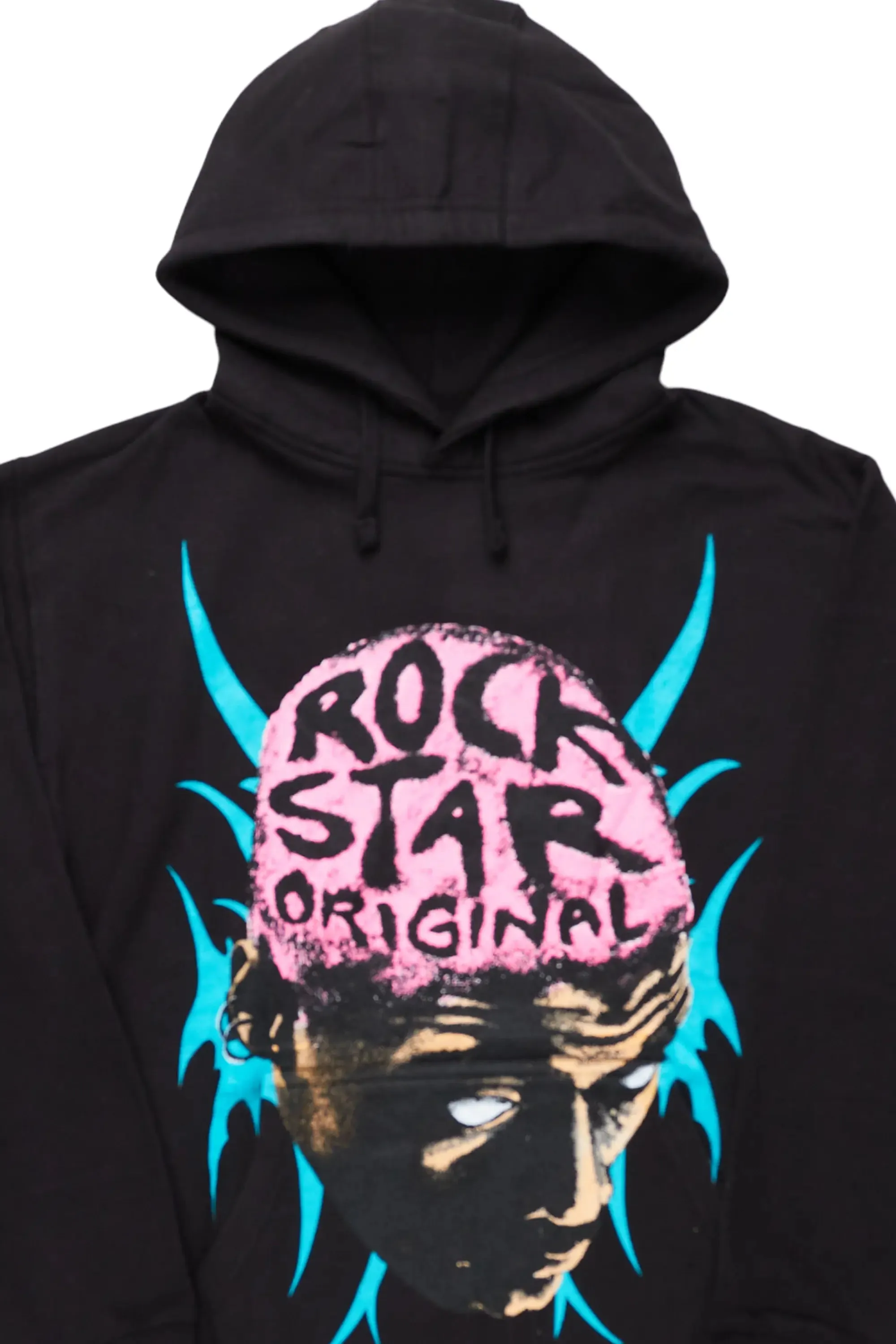 Weave Black Graphic Hoodie