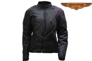 Womens Nylon Jacket With Embroidered Design