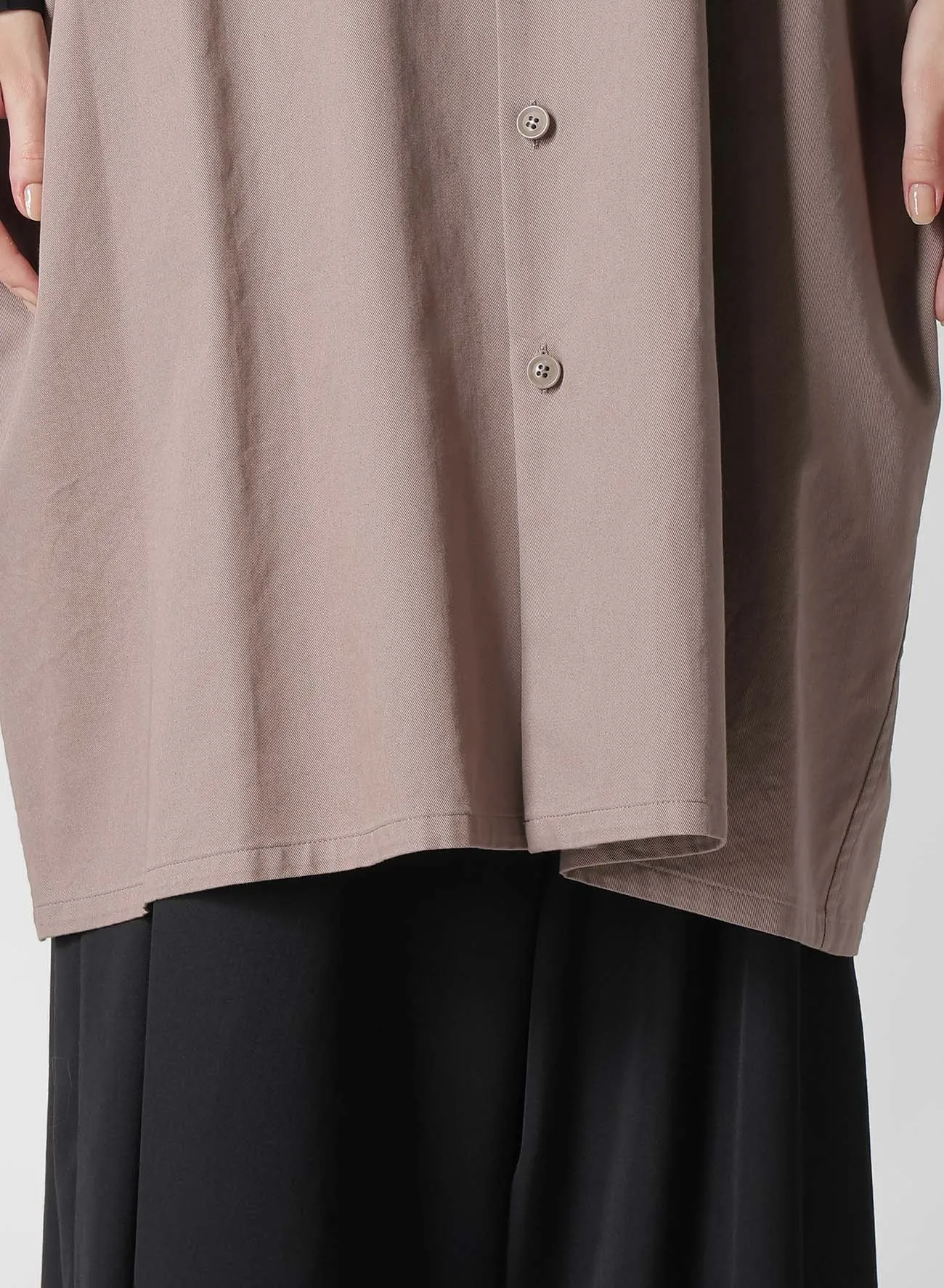 [Y's BORN PRODUCT] COTTON TWILL HALF SLEEVE SHIRT DRESS