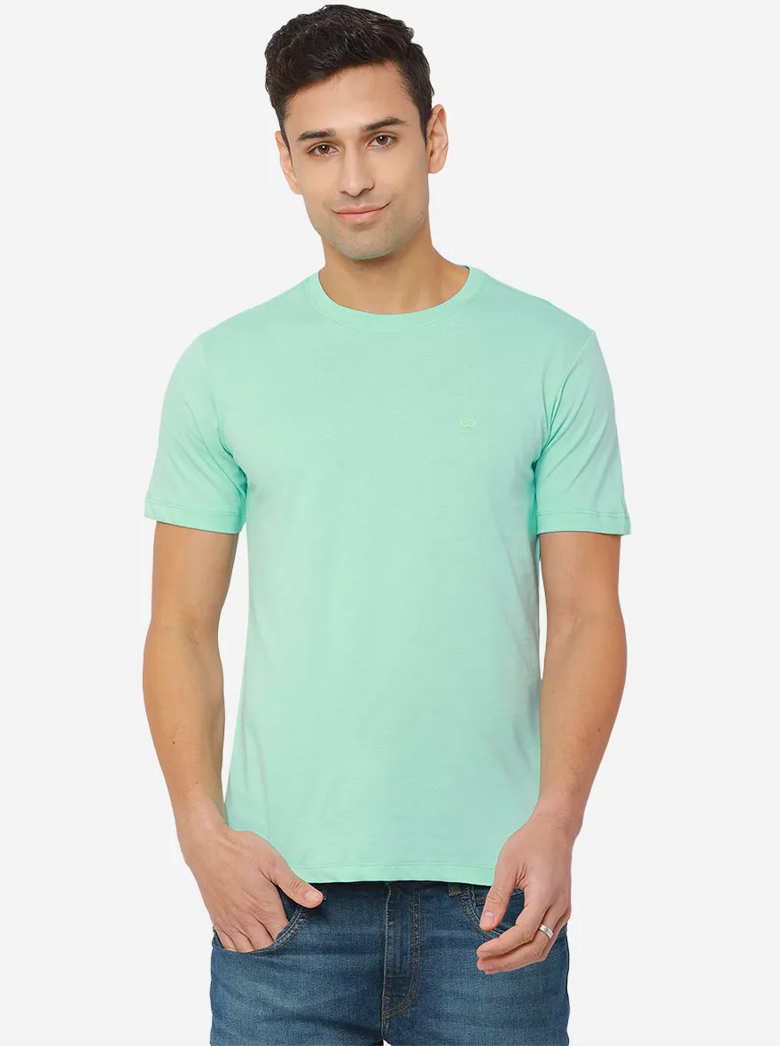 Yucca Green Solid Slim Fit T-Shirt | JadeBlue